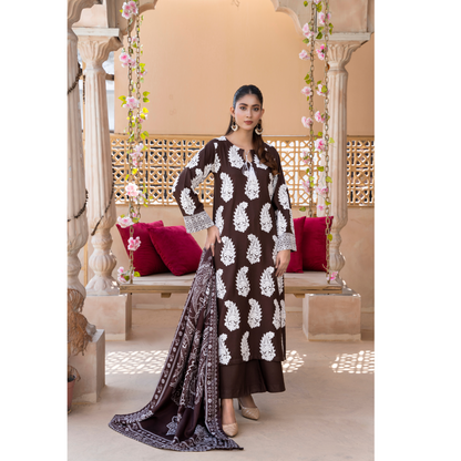 3 Pc Embroidered Dhanak Ready to Wear Dress - Raniya.h  | UMRAH0501