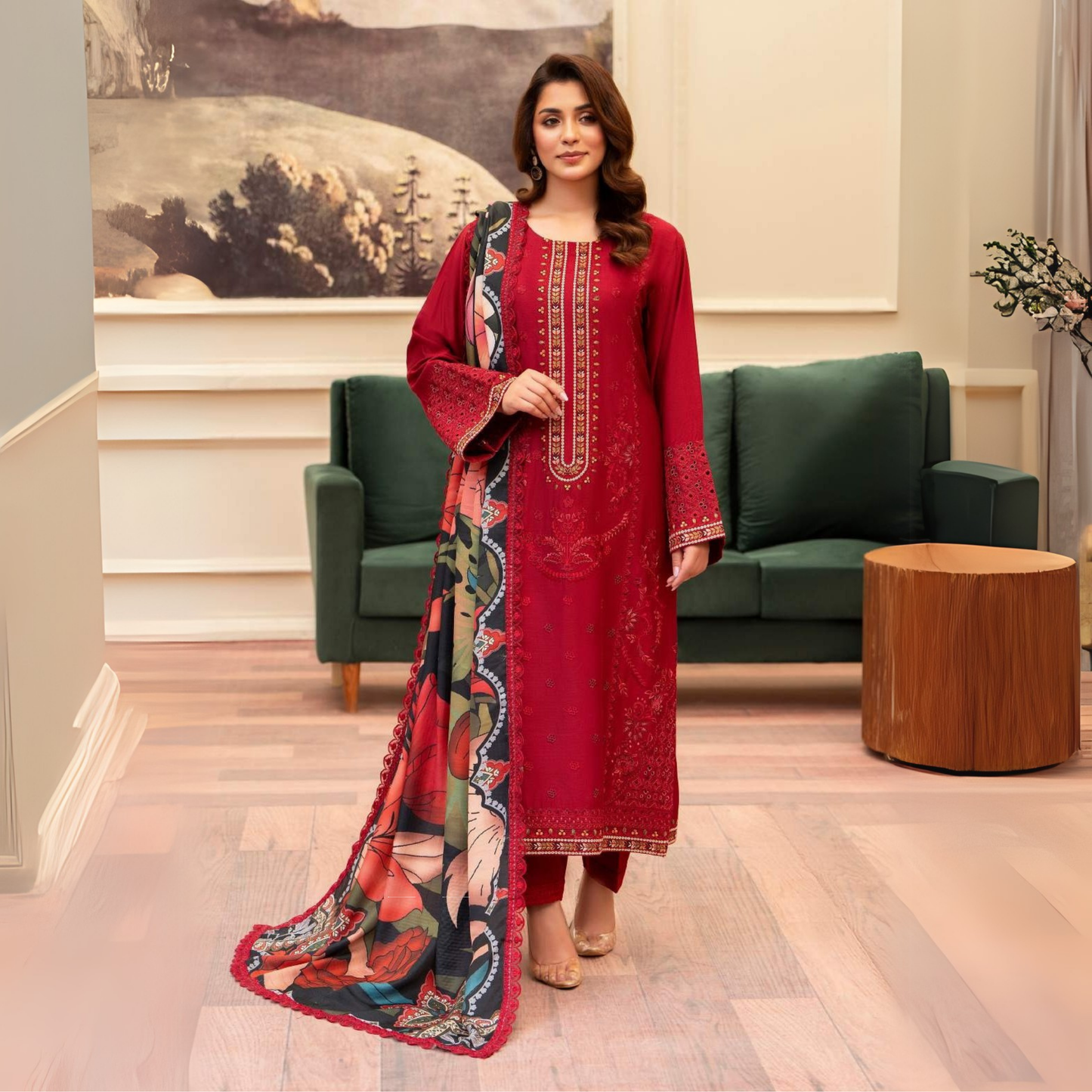 3 Pc Ready to Wear Embroidered Collection | Karma Collection | UMKC01001