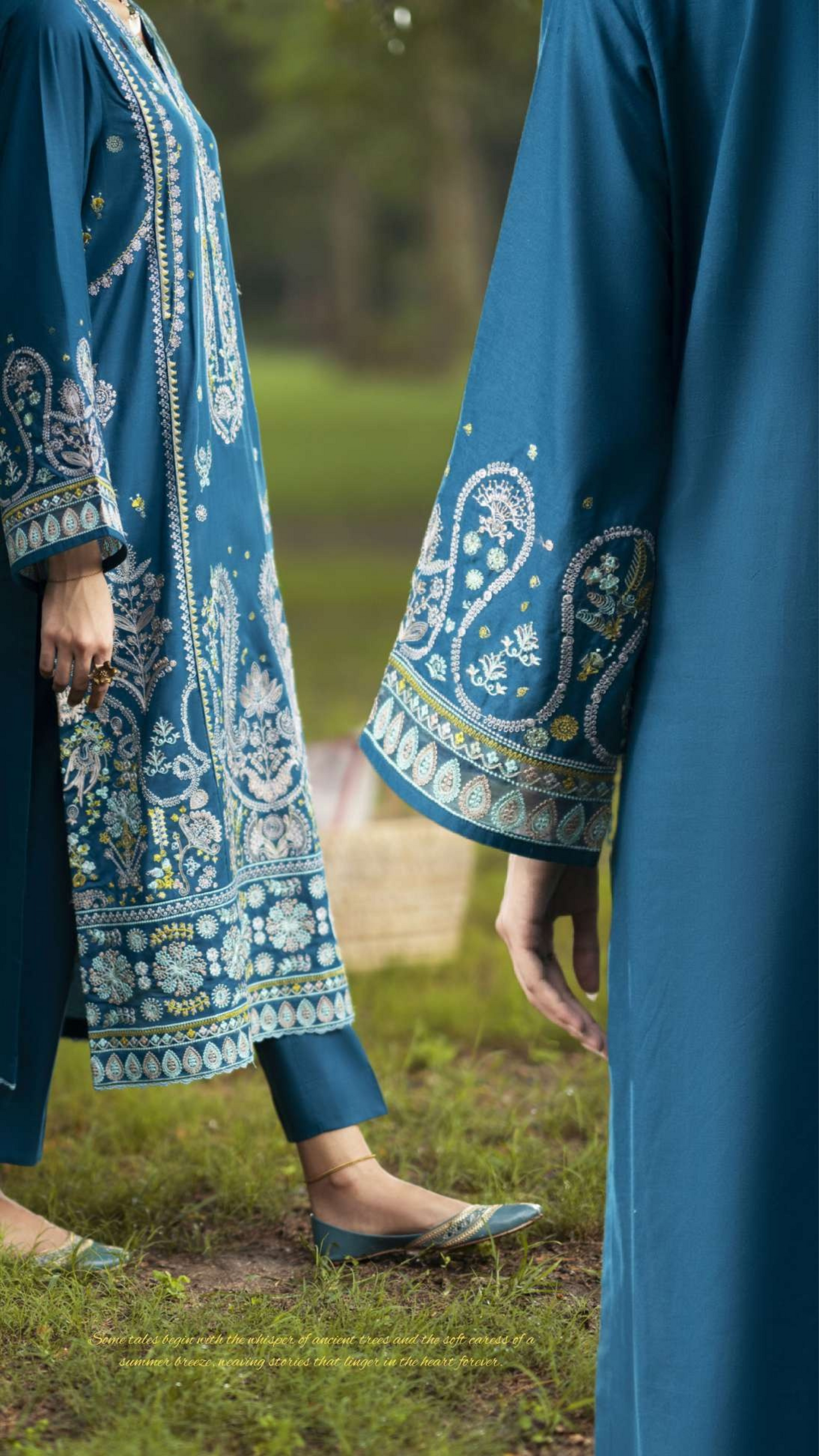 Blue | Embroidered Linen | 3 Pc | Ready to Wear | Casuallite