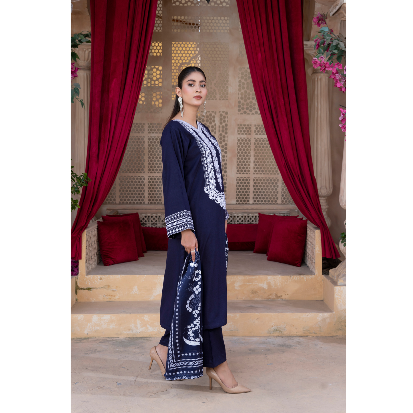 3 Pc Embroidered Dhanak Ready to Wear Dress - Raniya.h  | UMRAH0501