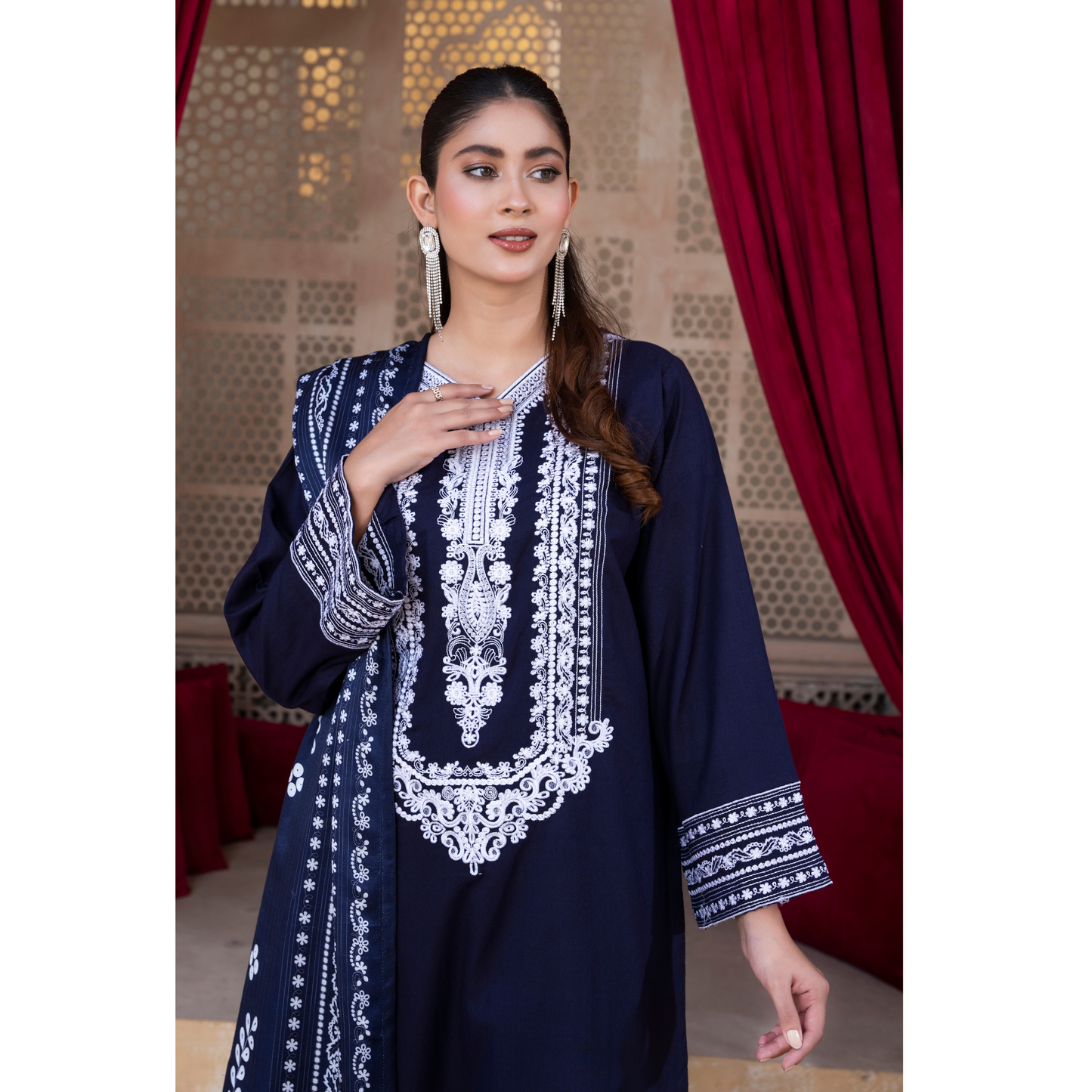 3 Pc Embroidered Dhanak Ready to Wear Dress - Raniya.h  | UMRAH0501