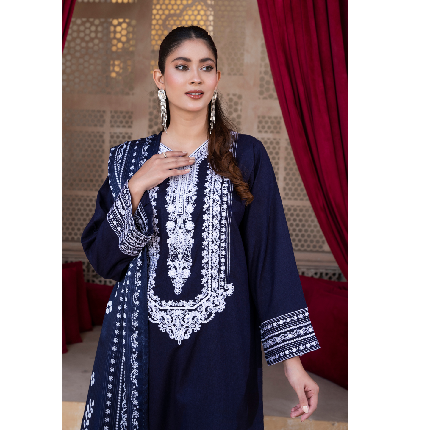 3 Pc Embroidered Dhanak Ready to Wear Dress - Raniya.h  | UMRAH0501