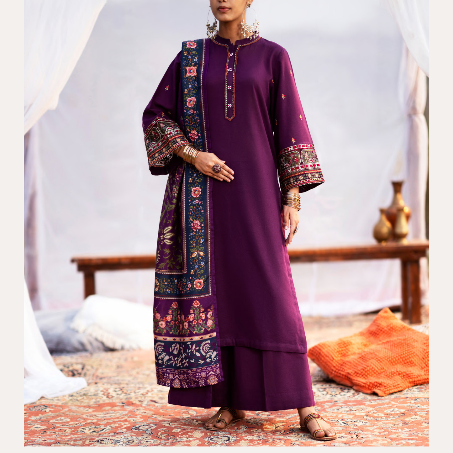 3 Pc Embroidered Khaddar Ready to Wear Collection by Casuallite | UMCAE0901