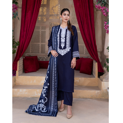 3 Pc Embroidered Dhanak Ready to Wear Dress - Raniya.h  | UMRAH0501