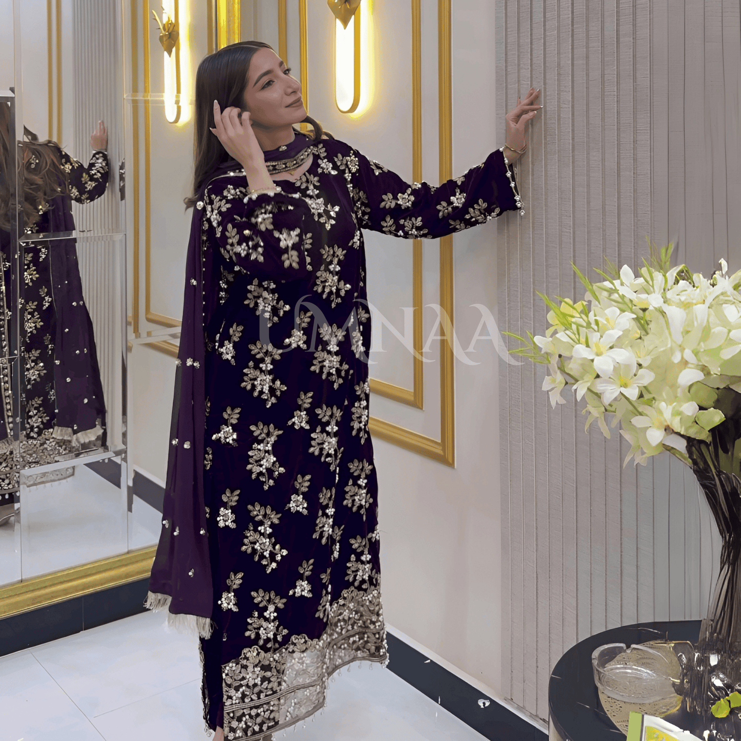 Luxury Embroidered Handwork Velvet Collection UMNAA