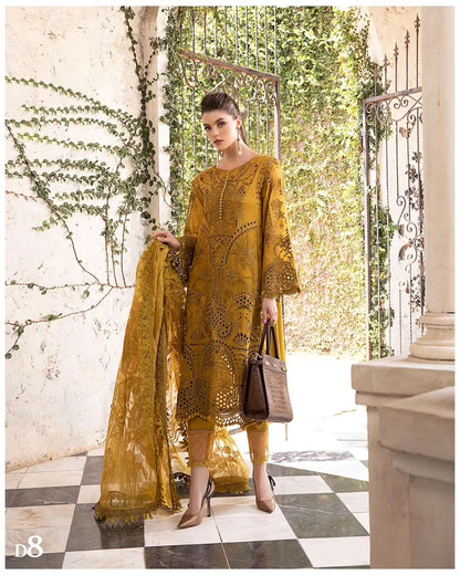 (Mustard) Embroidered Luxury Lawn Collection-MARIA.B)