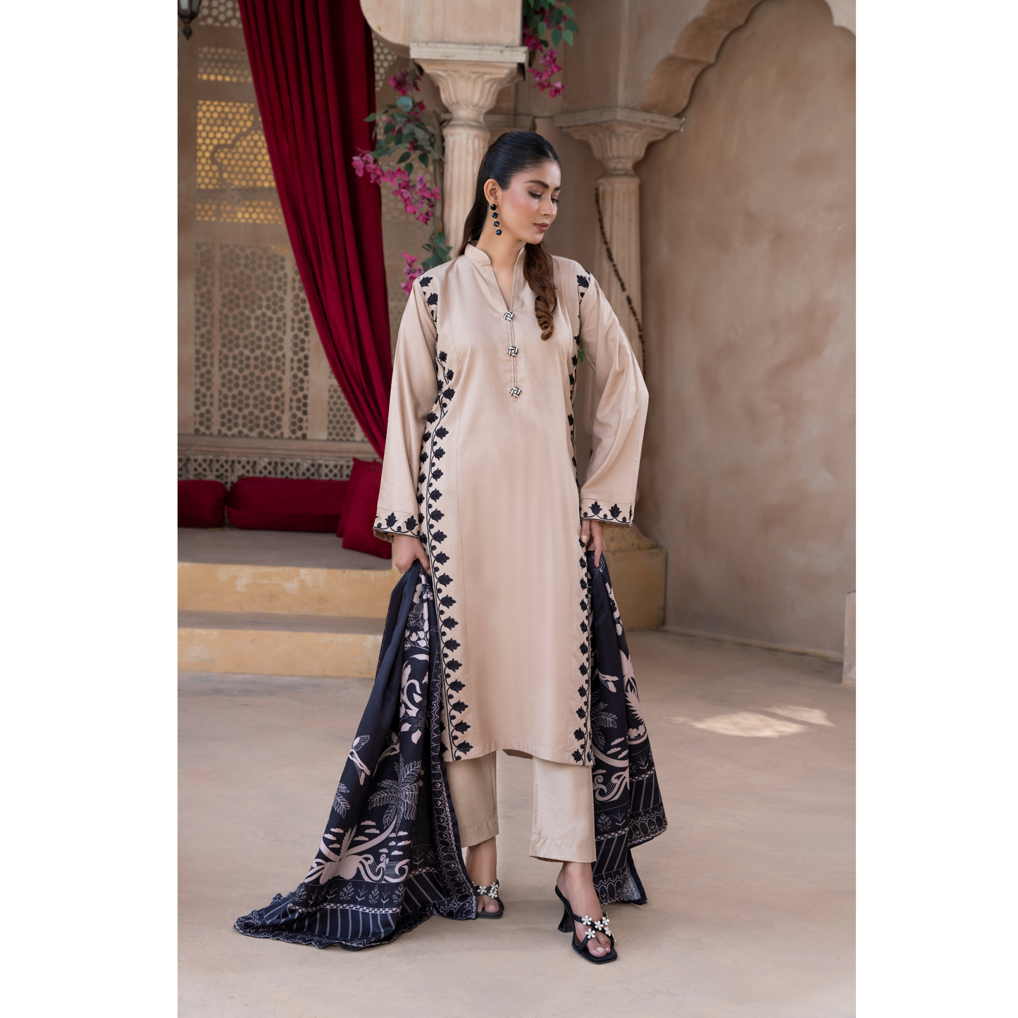 3 Pc Embroidered Dhanak Ready to Wear Dress - Raniya.h  | UMRAH0501