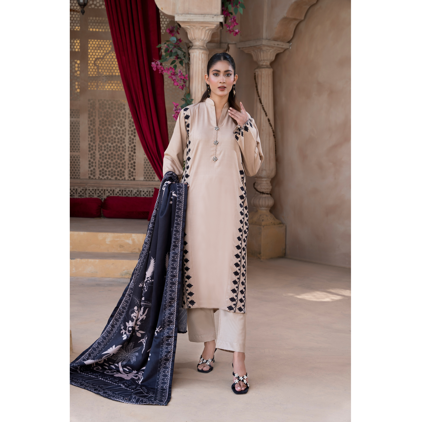 3 Pc Embroidered Dhanak Ready to Wear Dress - Raniya.h  | UMRAH0501