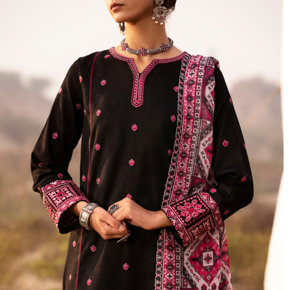 3 Pc Embroidered Khaddar Ready to Wear Collection by Casuallite | UMCAE0901