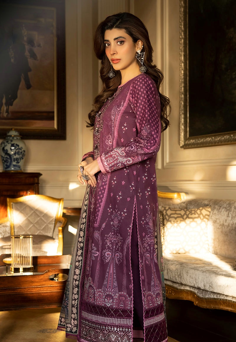 (Plum) AJS-28 2 Pc Lawn Collection - Asim Jofa