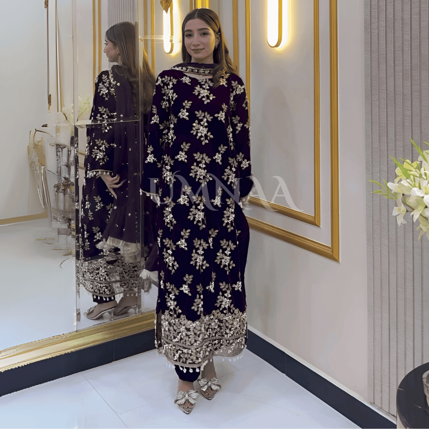 Luxury Embroidered Handwork Velvet Collection UMNAA