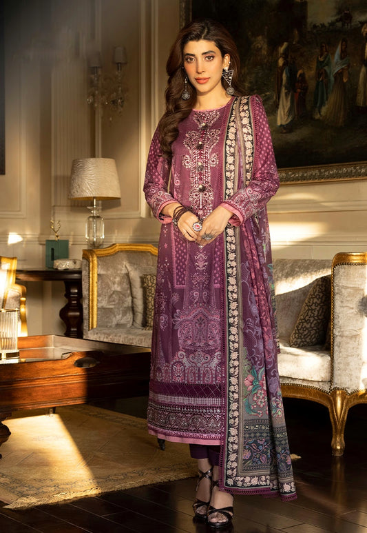 (Plum) AJS-28 2 Pc Lawn Collection - Asim Jofa