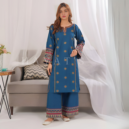 2 Pc Embroidered Khaddar Co-Ord Set  | Ready to wear| Hayats