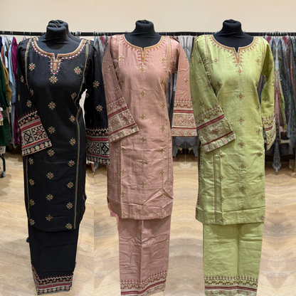 2 Pc Embroidered Khaddar Co-Ord Set  | Ready to wear| Hayats