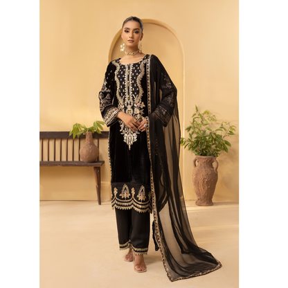 Luxury Velvet Ready to Wear Embroidered Collection by Simrans