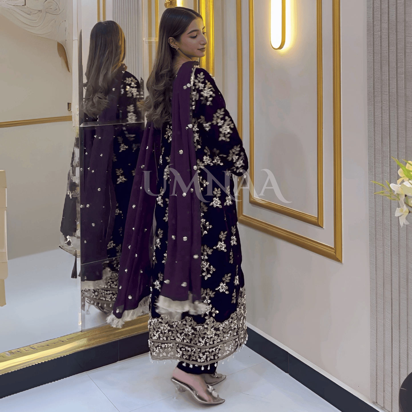 Luxury Embroidered Handwork Velvet Collection UMNAA