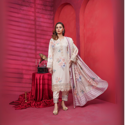 Dhanak Dress with Shawl |3 Pc| Winter Collection | Hayats UMHAT0560