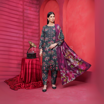 Dhanak Dress with Shawl |3 Pc| Winter Collection | Hayats UMHAT0560