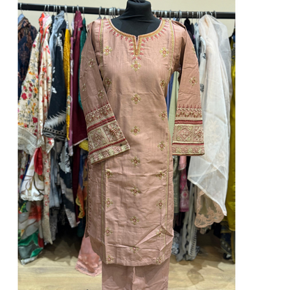 2 Pc Embroidered Khaddar Co-Ord Set  | Ready to wear| Hayats