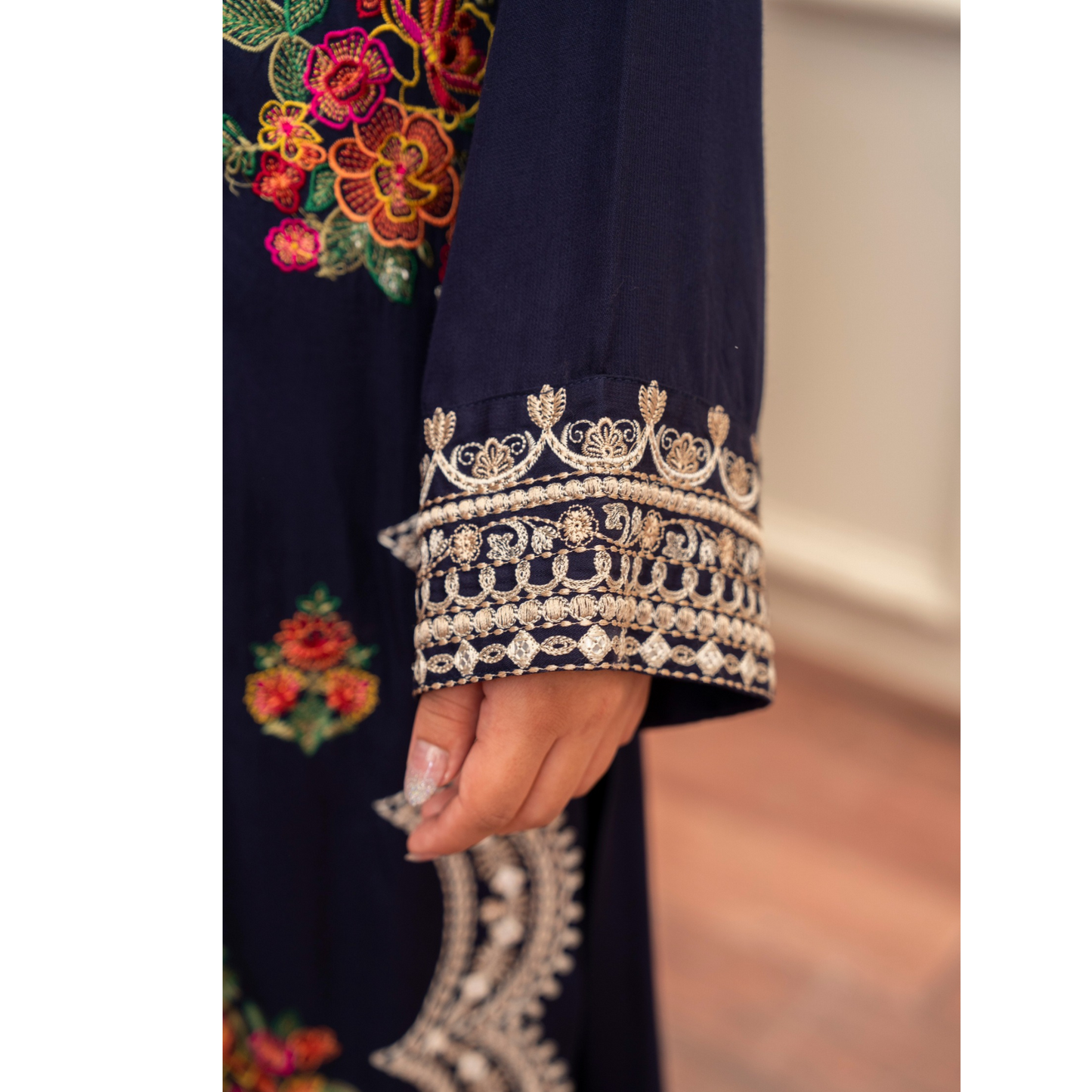 (NAVY BLUE) 3 Pc Ready to Wear Embroidered Collection | Karma Collection | UMKC0809