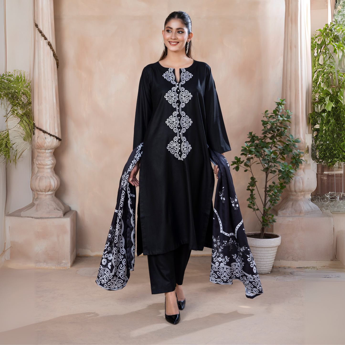 3 Pc Embroidered Dhanak Ready to Wear Dress - Raniya.h  | UMRAH0501