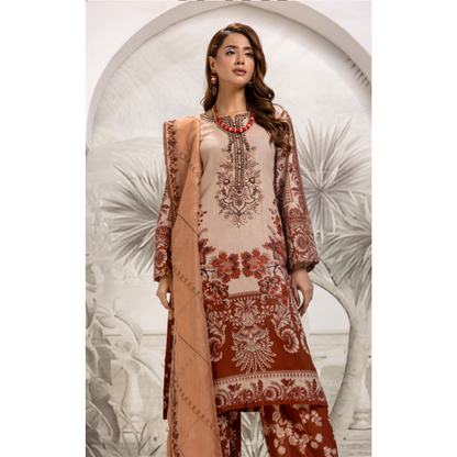 Multi 3 Pc Digital Printed Embroidered Khaddar Collection | Winter Wear | SIMRANS