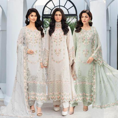 3 Piece Luxury Chiffon Ready to Wear Collection | karma Collection UMKC0904