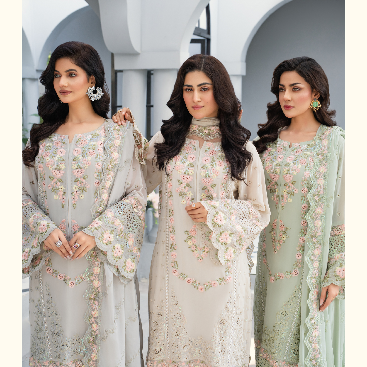 3 Piece Luxury Chiffon Ready to Wear Collection | karma Collection UMKC0904