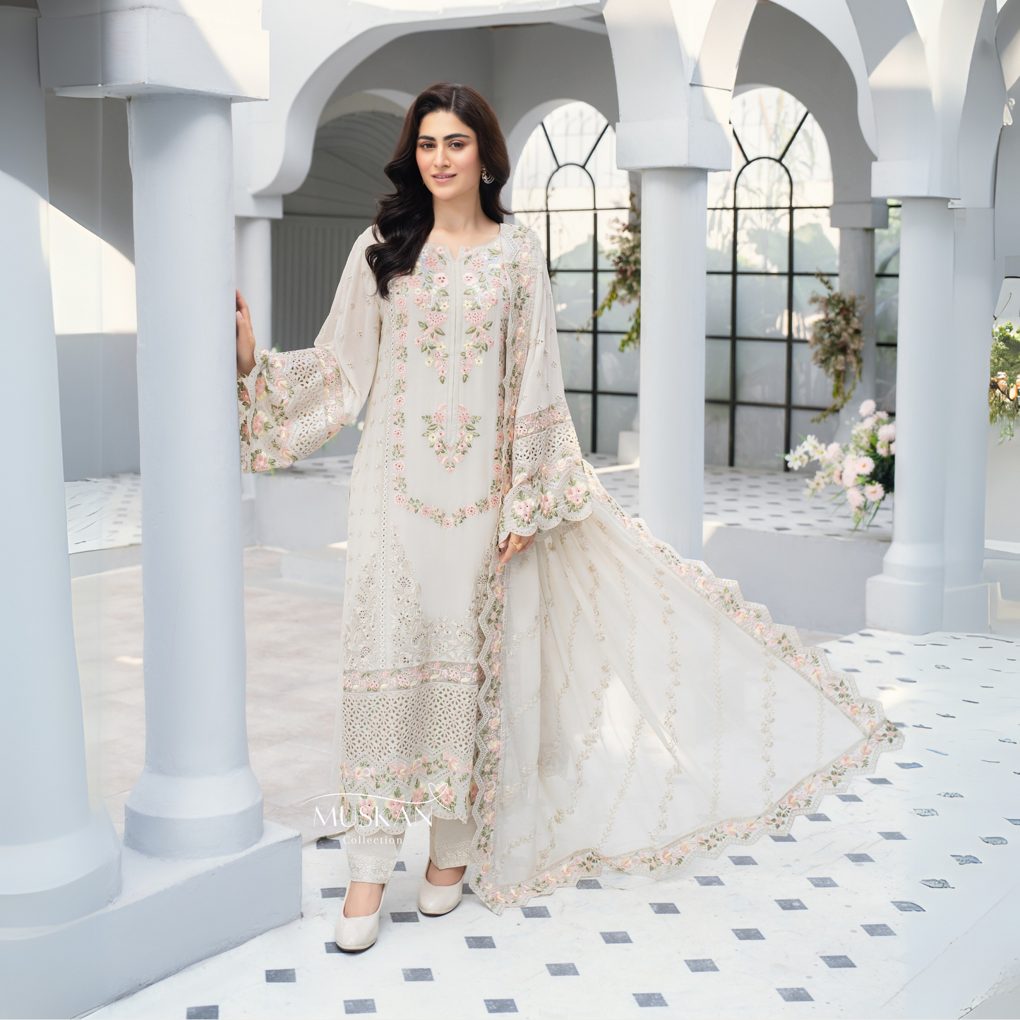 3 Piece Luxury Chiffon Ready to Wear Collection | karma Collection UMKC0904