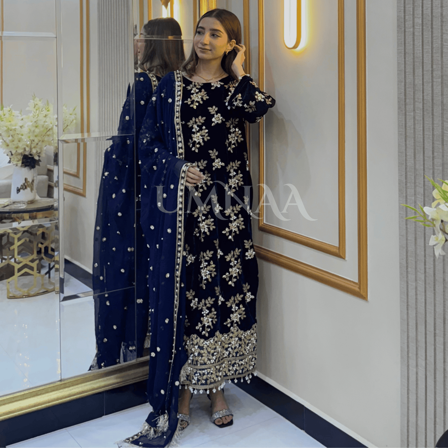 Luxury Embroidered Handwork Velvet Collection UMNAA