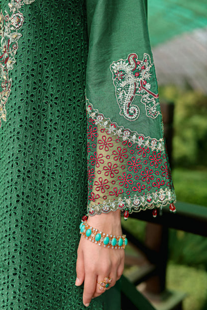 (Bright Green) 3 Pc Mother & Daughter  Luxury Lawn by Simrans