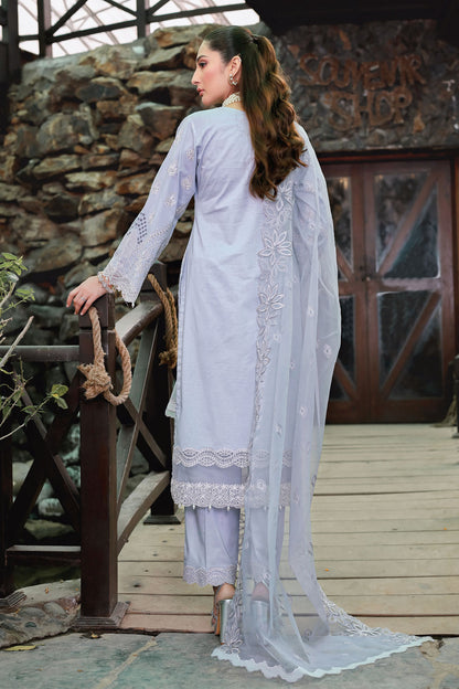 (Lilac) 3 Pc Mother & Daughter Luxury Lawn by Simrans