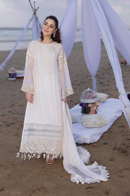 Luxe By Azure Embroidered 3 Piece Suits Beach Shell