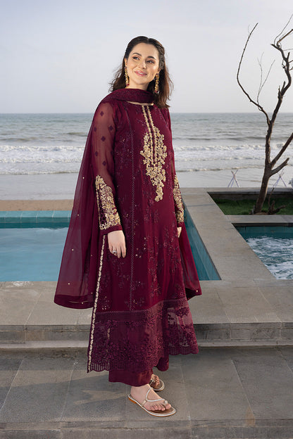 Luxe By Azure Embroidered 3 Piece Suits Carnelian