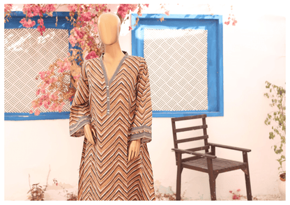 (Multi) 2 Pc Printed Lawn Frock by Naubahar