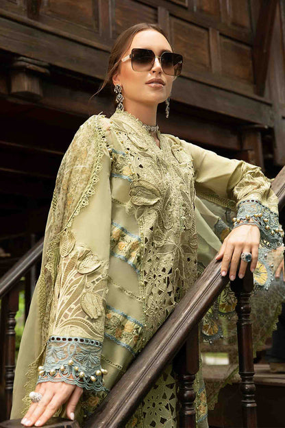 (Pista Green) Embroidered Luxury Lawn Collection-MARIA.B