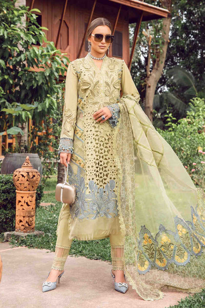 (Pista Green) Embroidered Luxury Lawn Collection-MARIA.B