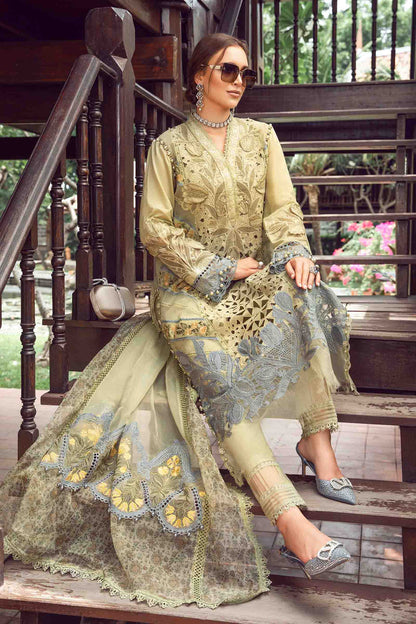 (Pista Green) Embroidered Luxury Lawn Collection-MARIA.B