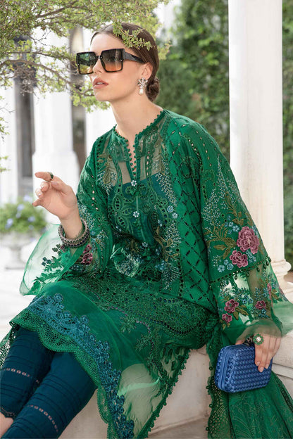 (Green) Embroidered Luxury Lawn Collection-MARIA.B)