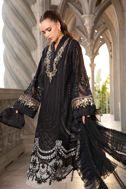 (Black) Embroidered Luxury Lawn Collection-MARIA.B)