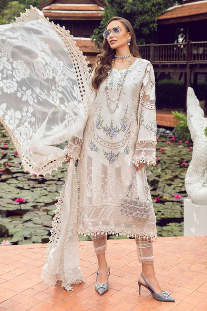 (Off White) Embroidered Luxury Lawn Collection-MARIA.B