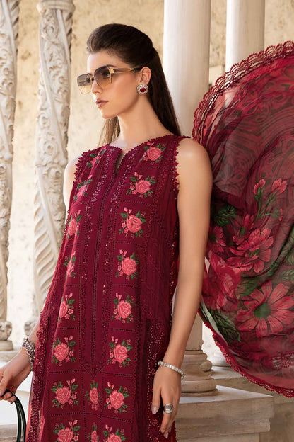 (Red) Embroidered Luxury Lawn Collection-MARIA.B