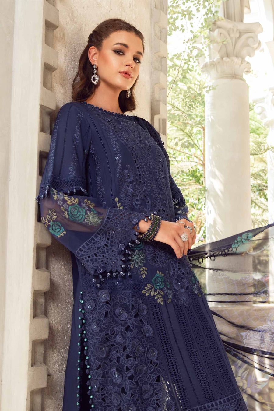 (Navy Blue) Embroidered Luxury Lawn Collection-MARIA.B