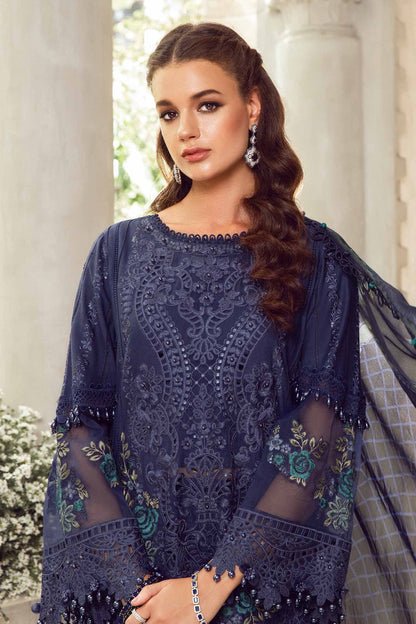 (Navy Blue) Embroidered Luxury Lawn Collection-MARIA.B