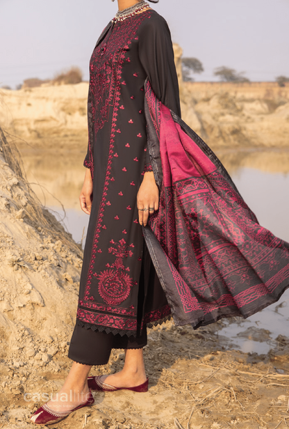 3-Piece Stitched Embroidered Linen Collection - Casuallite