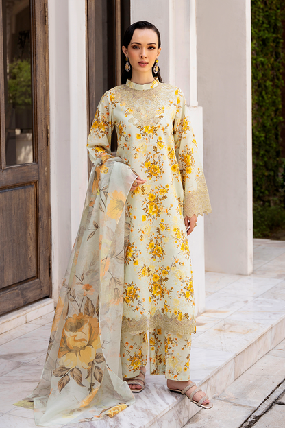 Multi  Embroidered Cambric Lawn 3 Pc Dress - Esra Fashion