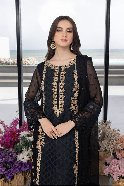 Luxe By Azure Embroidered 3 Piece Suit Flint Fantasy