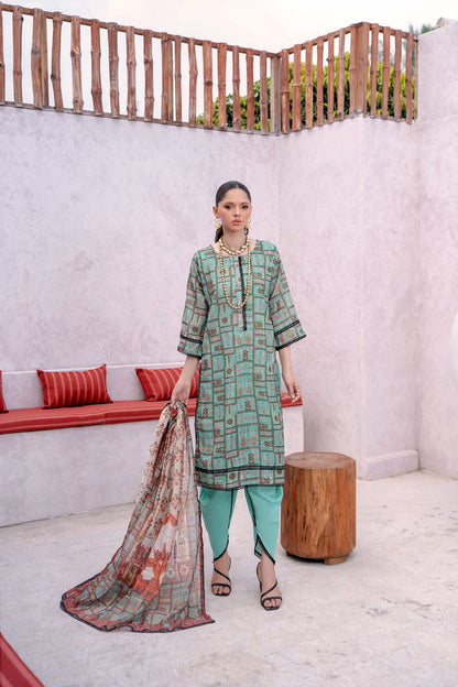 3 - PIECE DIGITAL PRINTED LAWN DRESS - RANIYA.H