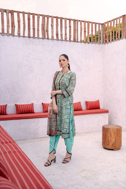 3 - PIECE DIGITAL PRINTED LAWN DRESS - RANIYA.H