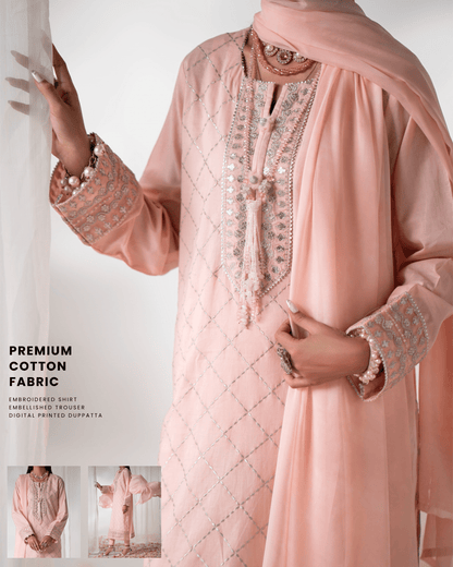 (Pale Pink) 3 Pc Premium Cotton Collection-Casuallite